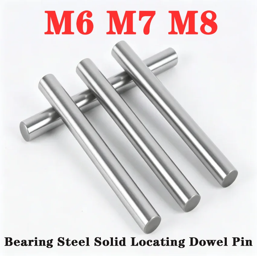 Dia 6 7 8mm Bearing Steel Needle Roller Solid Cylindrical Dowel Pin Locating Fixing Pin Shaft Hardened Precision Positioning