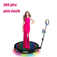 Abyss Glass Photo Booth 360 Machine Portable Free Custom Logo Automatic 360 Video Booth with Flight Case for Party Event Wedding