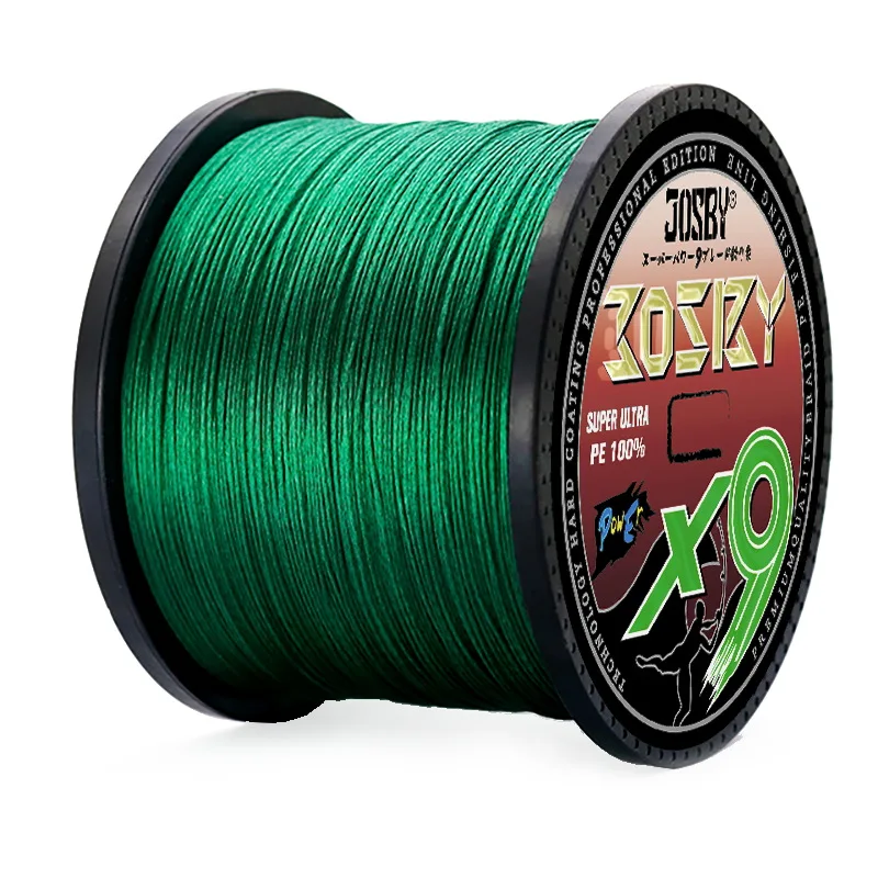 JOSBY X9 1000M 500m 300m Braided Fish Line 9 Strands Multi Color Multifilament Saltwater Strong PE Braid Wire  22lb 100lb