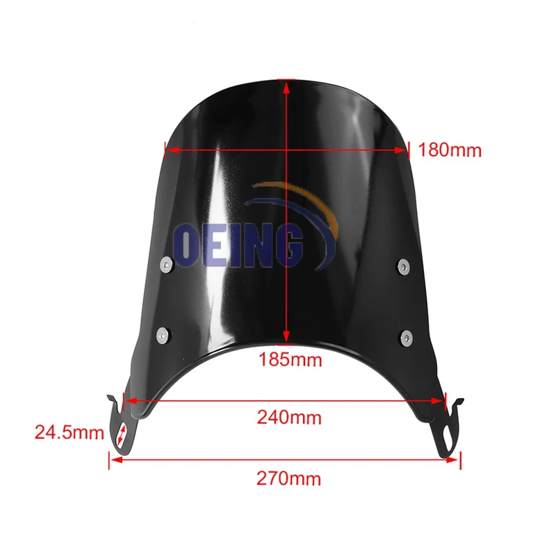 Retro Motorcycle Windscreen Headlight Fairing Windshields w/ Mounting Bracket for BMW K100RS CX500 CB650  KAWASAKI SUZUKI 750