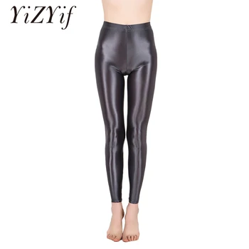 Mallas brillantes sexys para hombre y mujer, pantalones de Yoga de cintura alta, brillantes, para entrenamiento, Fitness, Club, baile