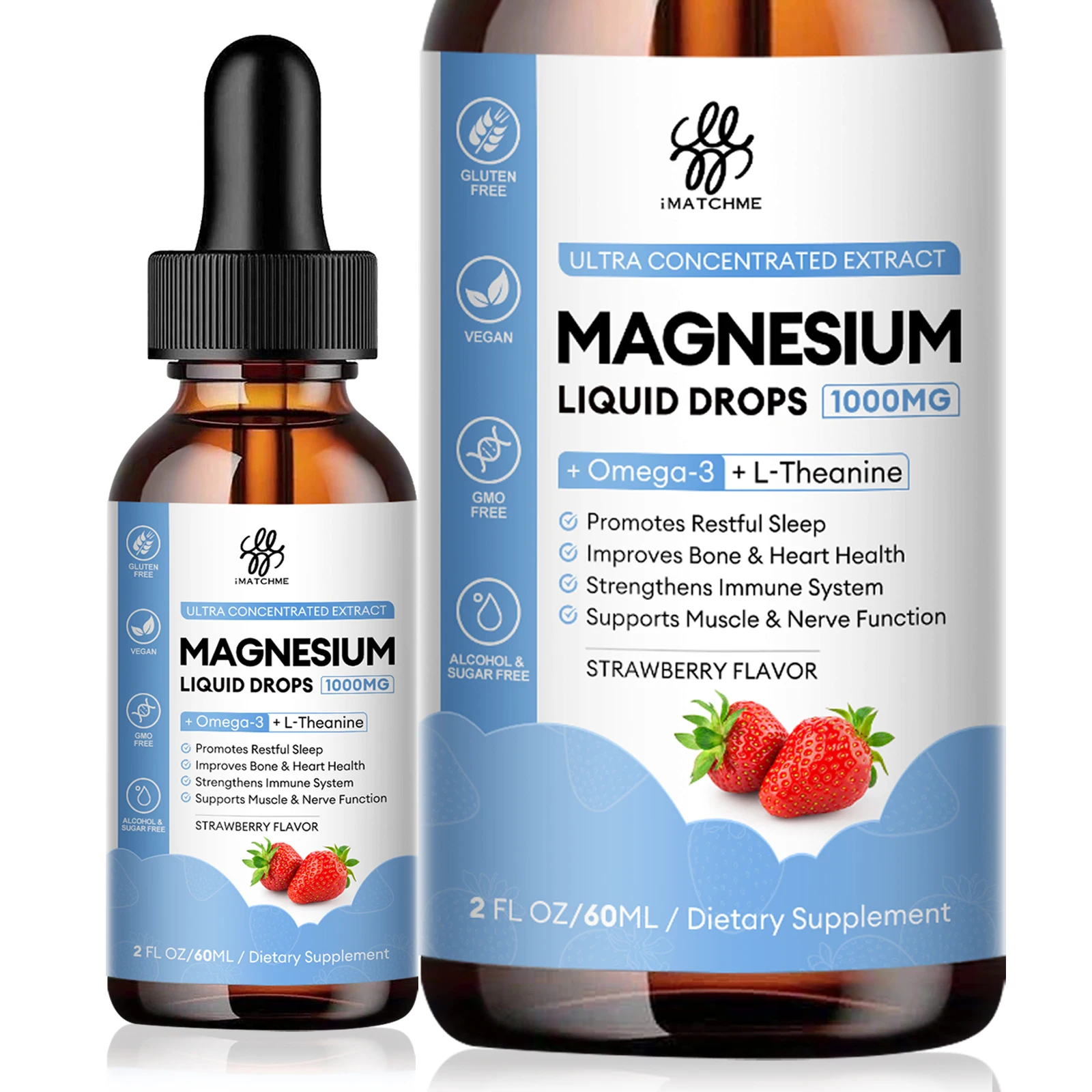 Triple Absorption Magnesium Liquid Drop with Vitamin B6,B12 & L-Theanine to Support Nerves, Night, Heart, Muscles *-Sugar-Free