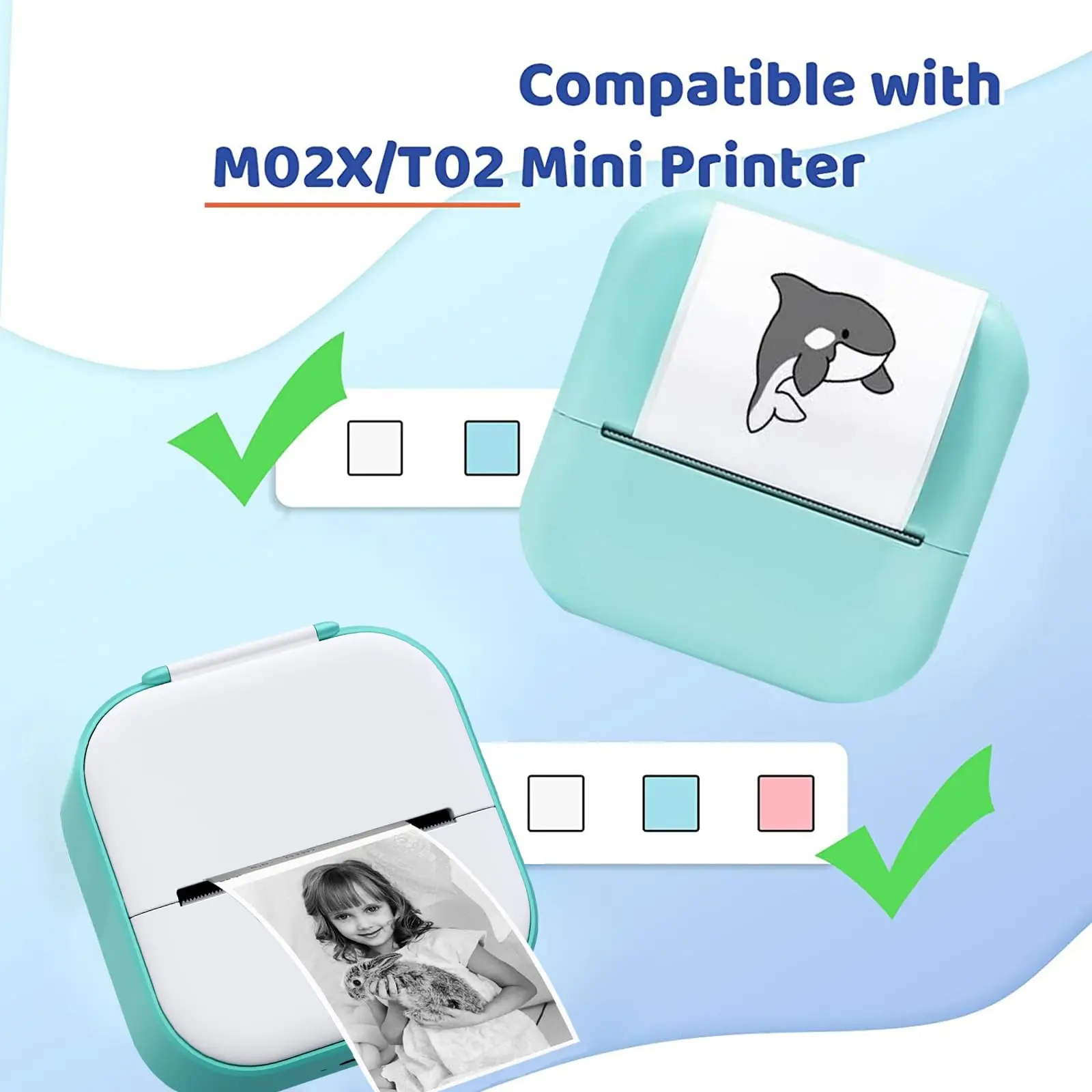 Mini Thermische Printer Papier T02/M02x/M02l Transparant Thermisch Papier Plakkerig Voor Tijdschrift Fototeksten Studie Notities En Meer 3 Rollen