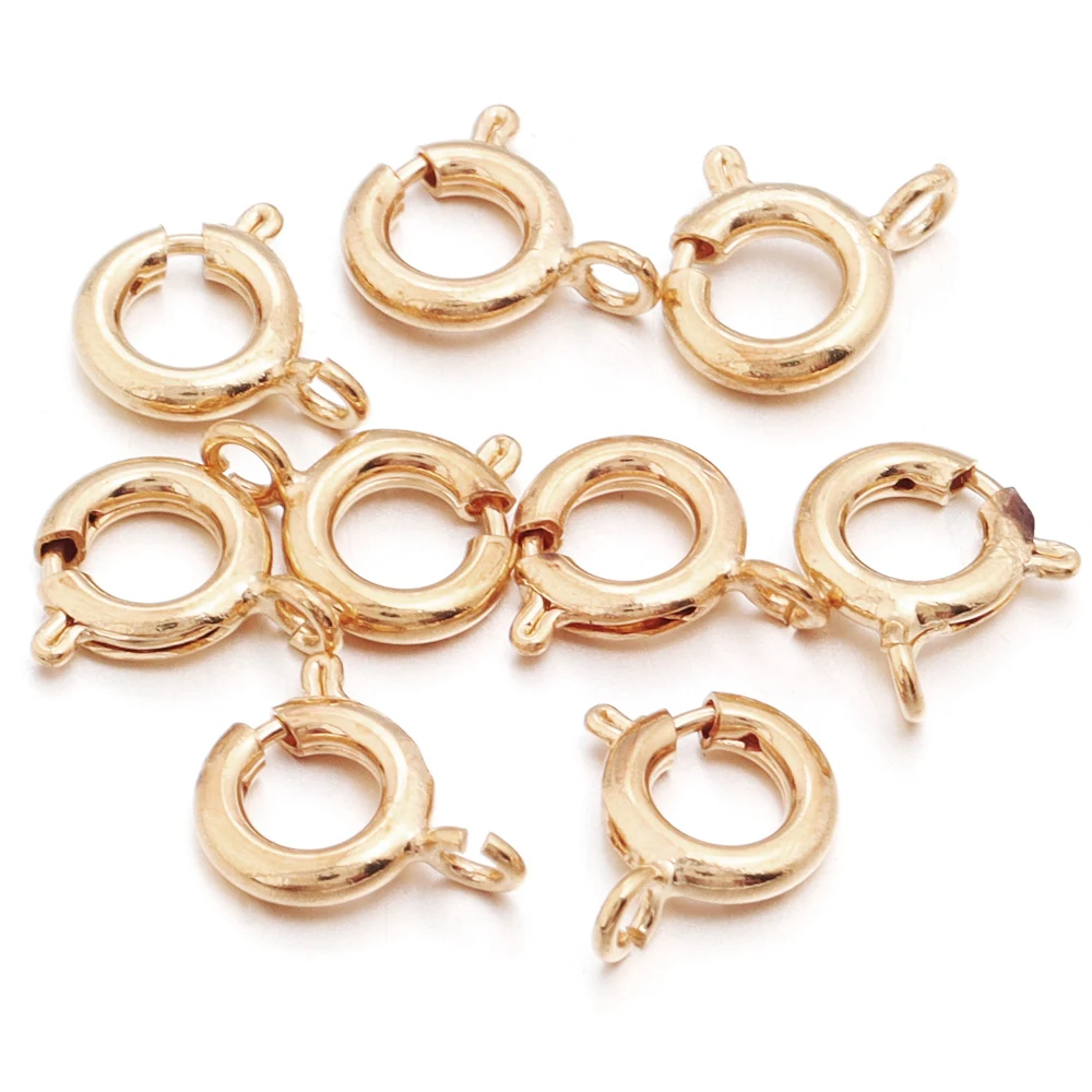 10 teile/los Kupfer Runde Frühling Verschlüsse Schlüsselbund Haken Schnallen End Anschlüsse Für Armband Halskette DIY Schmuck Machen Zubehör – Detail 9