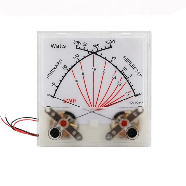 Standing Wave Meter Head Radio Station SWR Watt Meter Dual Pin 60/300W Power Meter Transmitter with Backlight