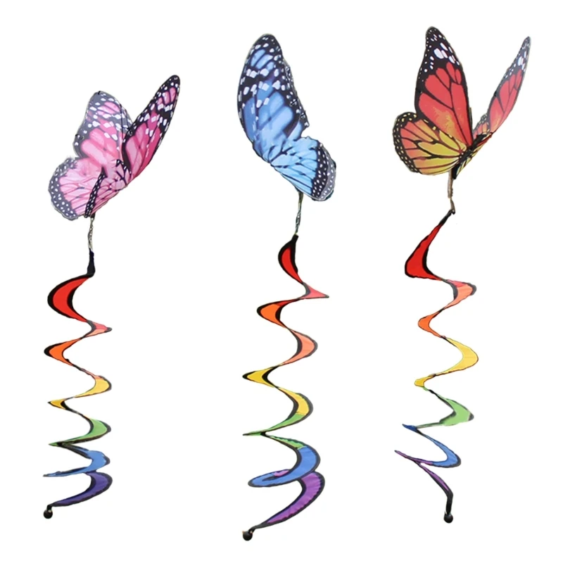 Colorful Wind Twisters Curlie Spinners Ornaments Eye Catching Outdoor Decoration A0KF