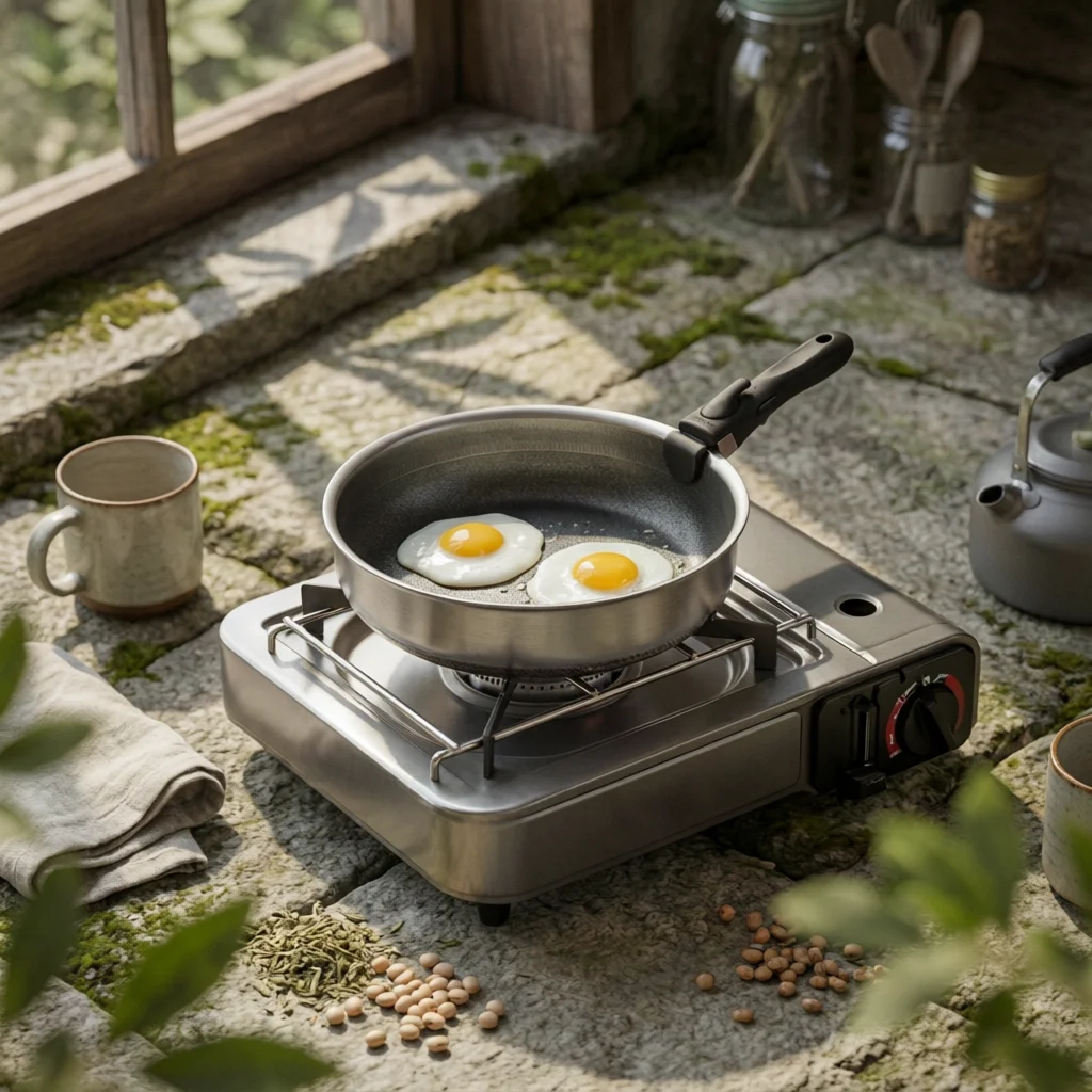 Detachable Handle Pan Induction Ready Stainless Steel Skillet Cookware Flat Bottom Kitchenware All Cooktops for Gas Cooktop