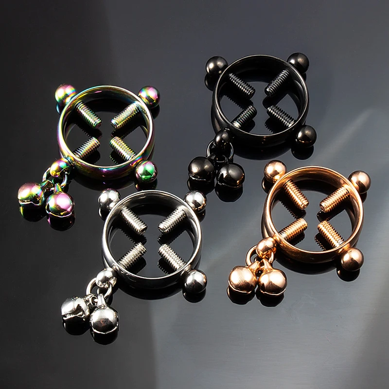 المشابك الحلمة جرس صغير للنساء ، ألعاب جنسية ، مغازلة مثيرة ، ألعاب زوجين قابلة للتعديل دون ثقب ، معدات عبودية غريبة #6