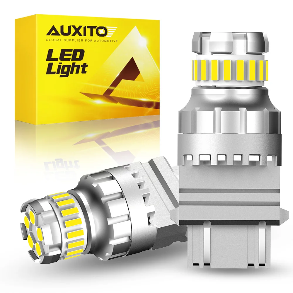 AUXITO 2pcs 3157 3156 3057 P27/7W LED Bulb T25 LED Car DRL Parking Signal Lamp Amber Yellow White Red Reverse Brake Light
