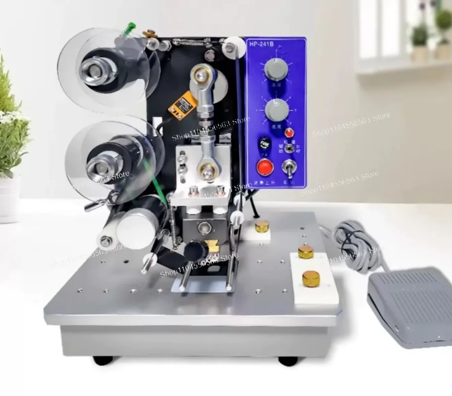 Fully‑Automatic Ribbon Coding Machine, Adjustable Date Batch Number, Portable Hot Stamping Printer for Food Plastic Bag Label