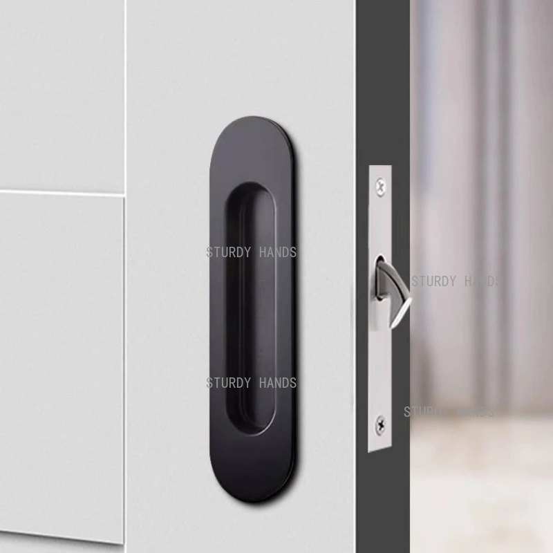 

Round Rectangular Sliding Door Lock American Embedded Hook Lock Indoor Wooden Door Hardware Lock