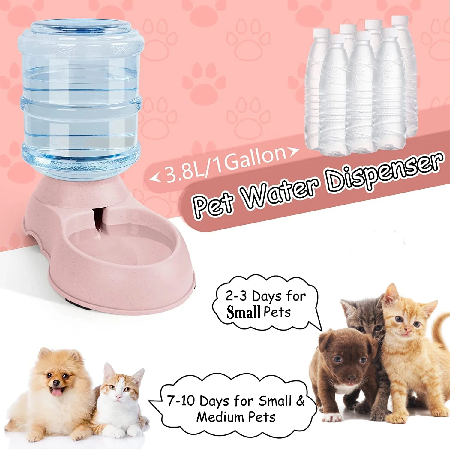 Automatic Water Dispenser Large Capacity Pet Feeder Small Dog Food Bowl  Cat Feeder Drinking Bowl Pet Feeding Drinker Water Bowl - view 4