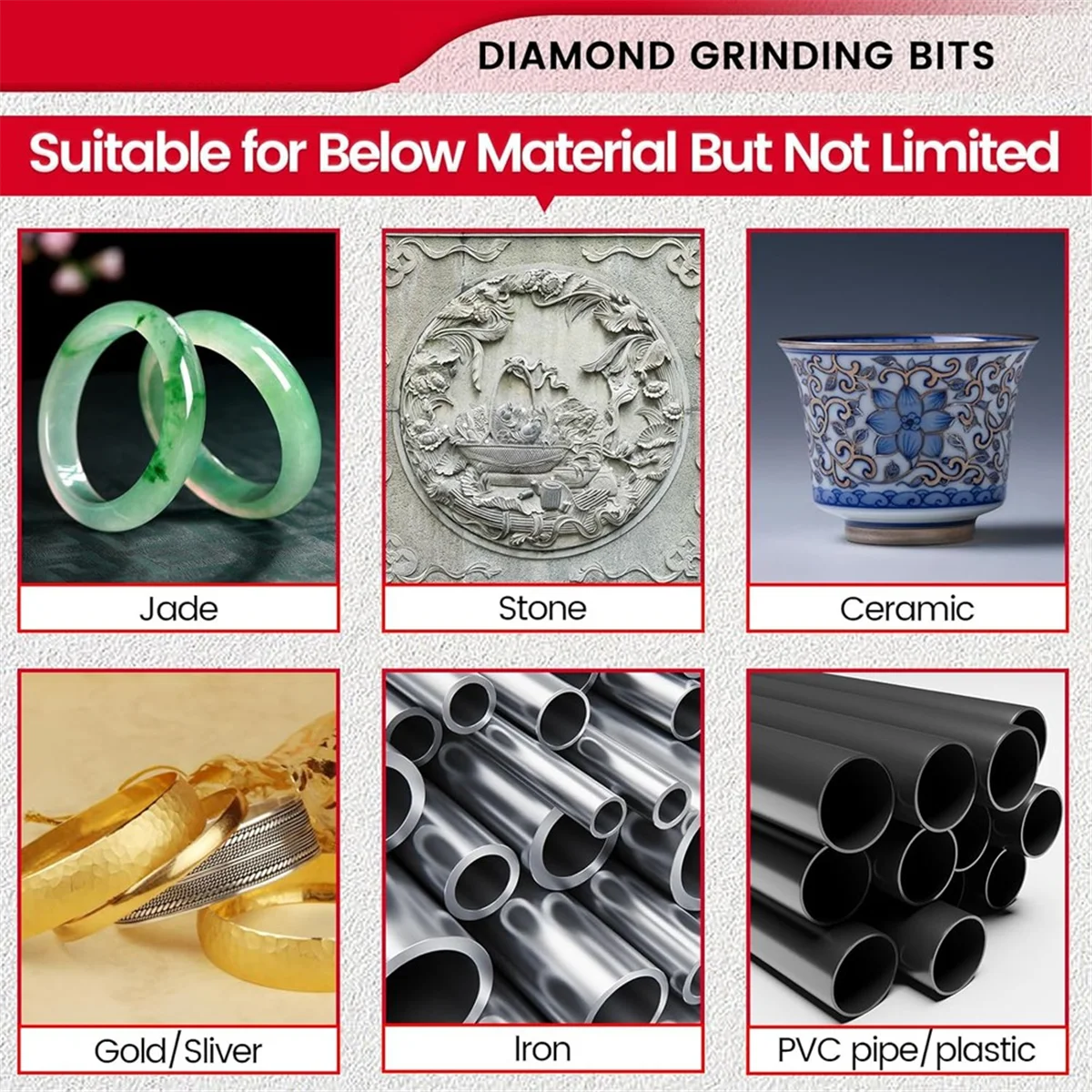 

Popular_20PCS Stone Carving Set Diamond Burr Bits,Polishing Kits Rotary Tools