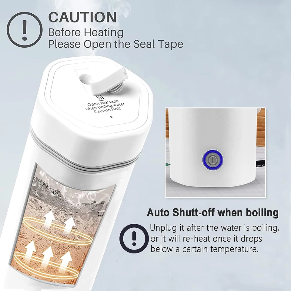 E-ACE 350ML Car Kettle Portable Electric Travel Kettle 12V/24V Car Coffee Heater Hot Water Boiler Small Hot Water Heater For Tea