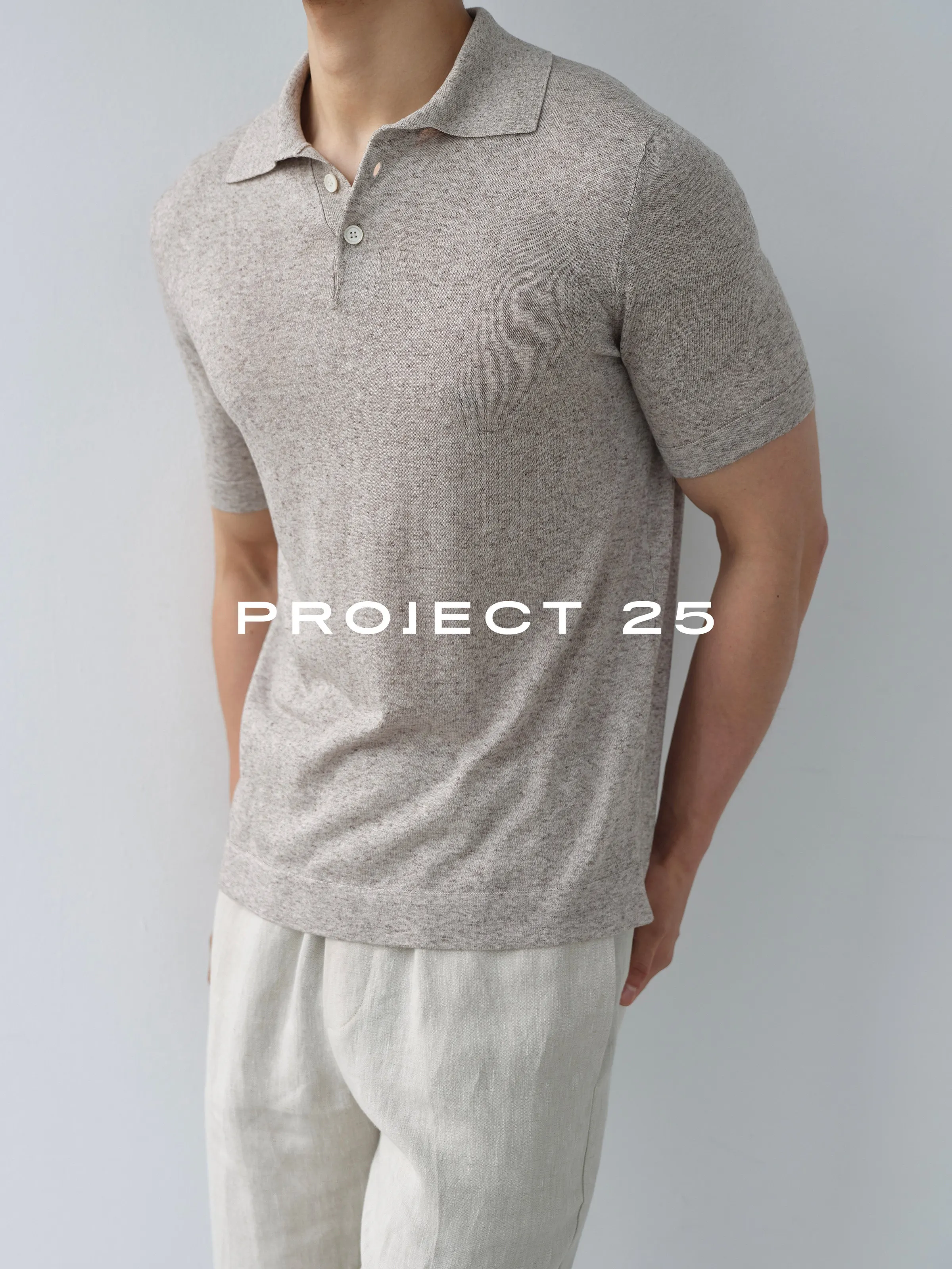 PROJECT 25 Men 16Gauge Lightweight Breathable Linen Blend Italian Old Money Knit Polo Shirt Short Sleeve Casual Tee Tops