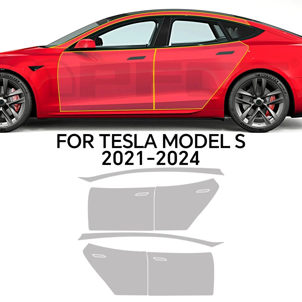 

Transparent TPU Paint Protective Film For Tesla Model S 2021-2024 Pre-cut PPF Clear Bra Car Body Anti-Scratch Sticker Accessorie