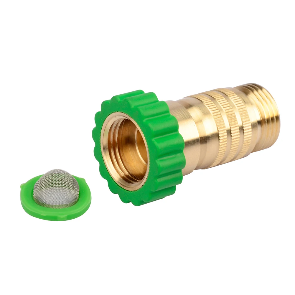 Water Pressure Control Brass Pressure Regulator Camping Setup Compatible With Garden Hoses Easy Tool-Free Installation