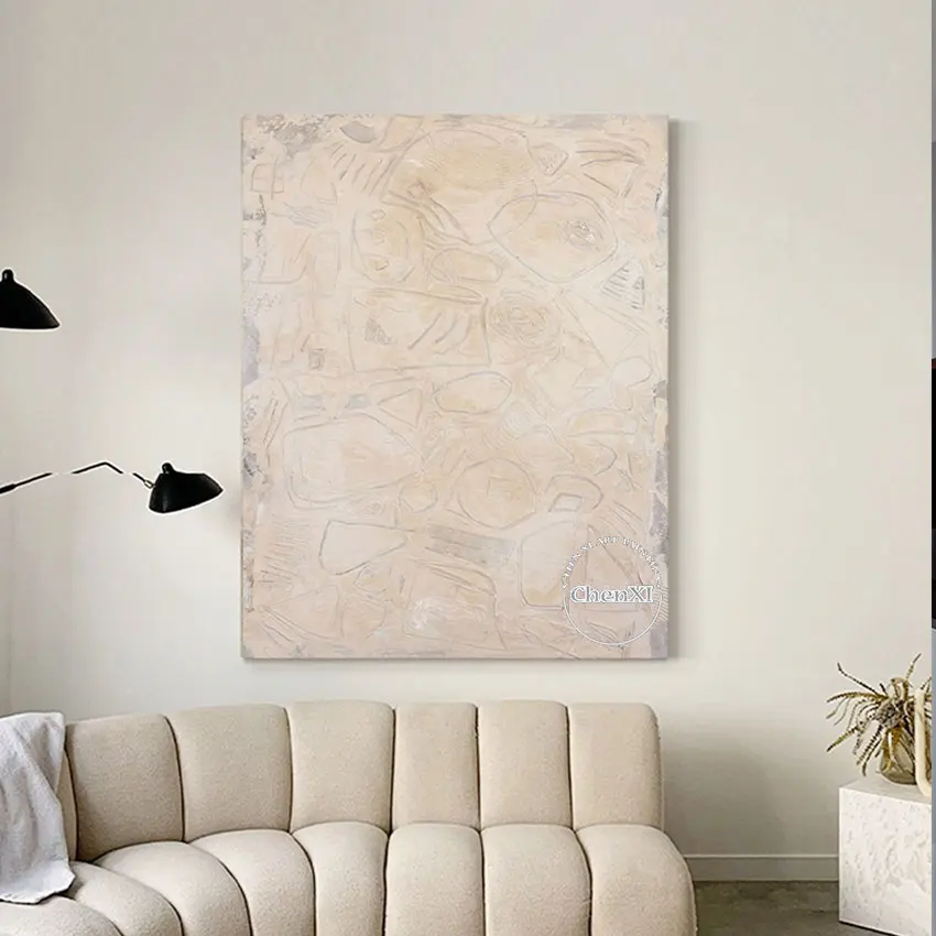 

Large Size Poster Simple Oil Painting Canvas Unframed Acrylic Wall Art Handmade Abstract Picture For Hotel Decor Showpieces