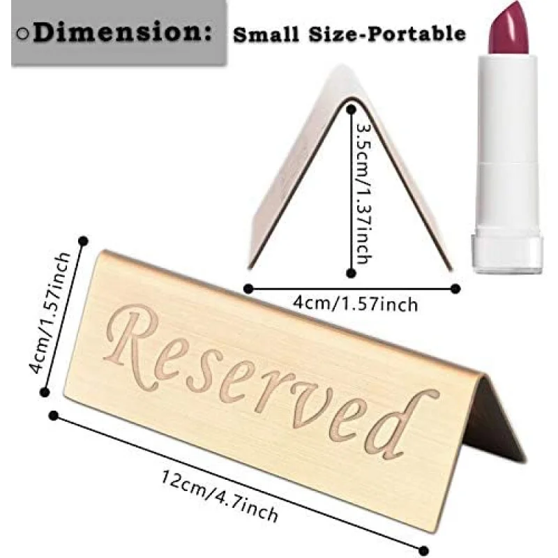 Reserved Sign - 10 Year's Use Stainless Steel Tabletop Sign Desk Top Stand Tent Sign Restaurants,Weddings,Events -Double Sid