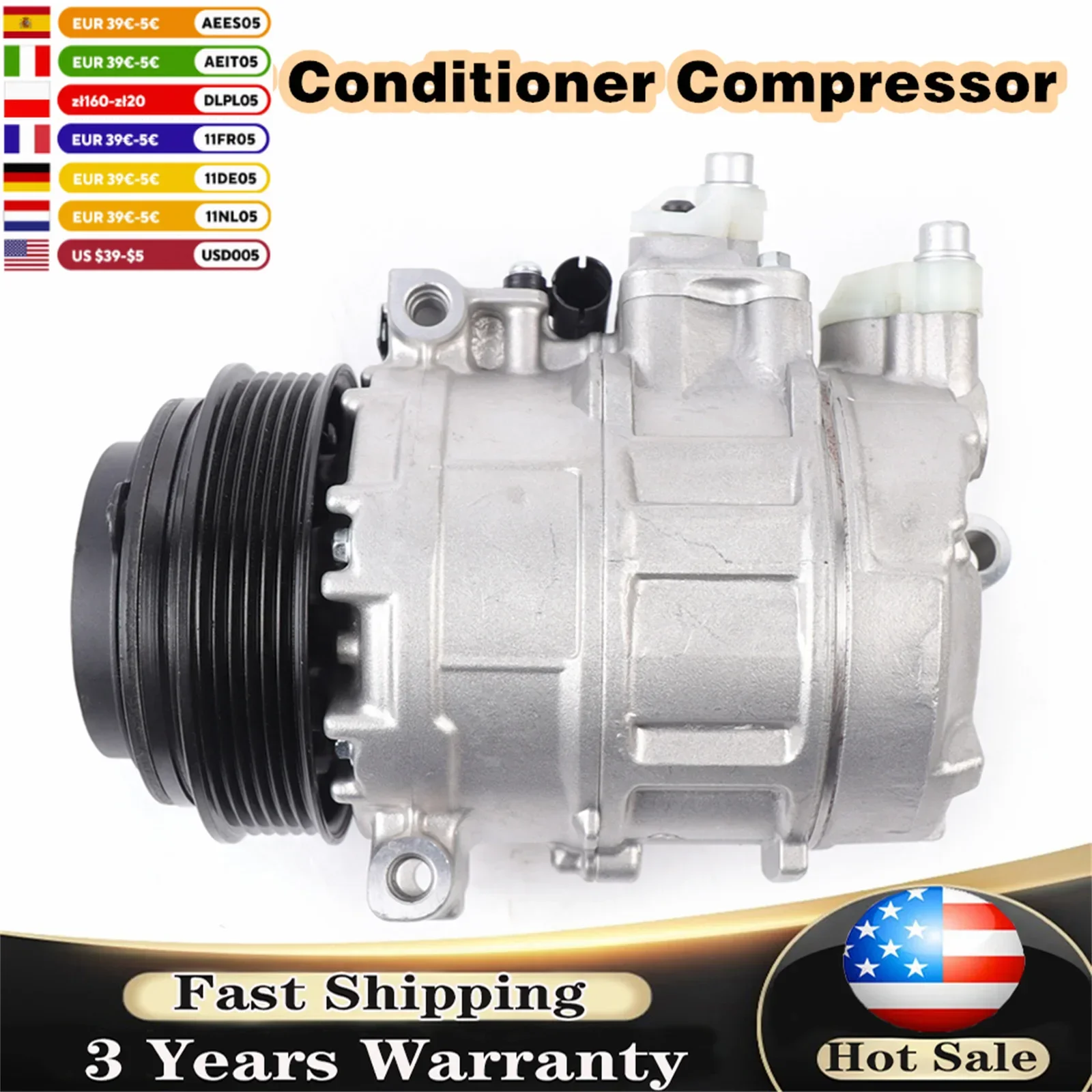 Car Air Conditioning compressor w/ Replacement For Mercedes-Benz E320/ML320 3.2L 1996-2002 CO 105111C