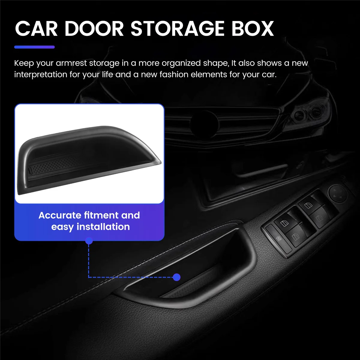 for 2010-2015 E Class W212 E200 E260 E320 Door Handle Container Holder Tray Storage Box Car Organizer Accessories