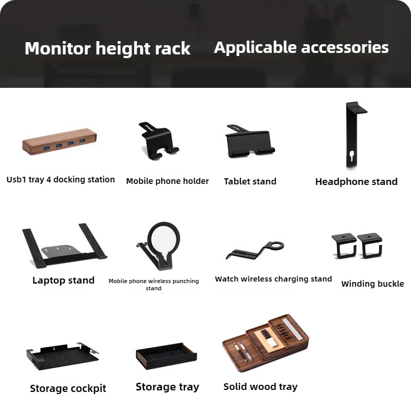 

Modular Monitor Stand Accessories Desktop Phone Holder Office Electronics Storage Rack Computer Elevated Organization Expansion
