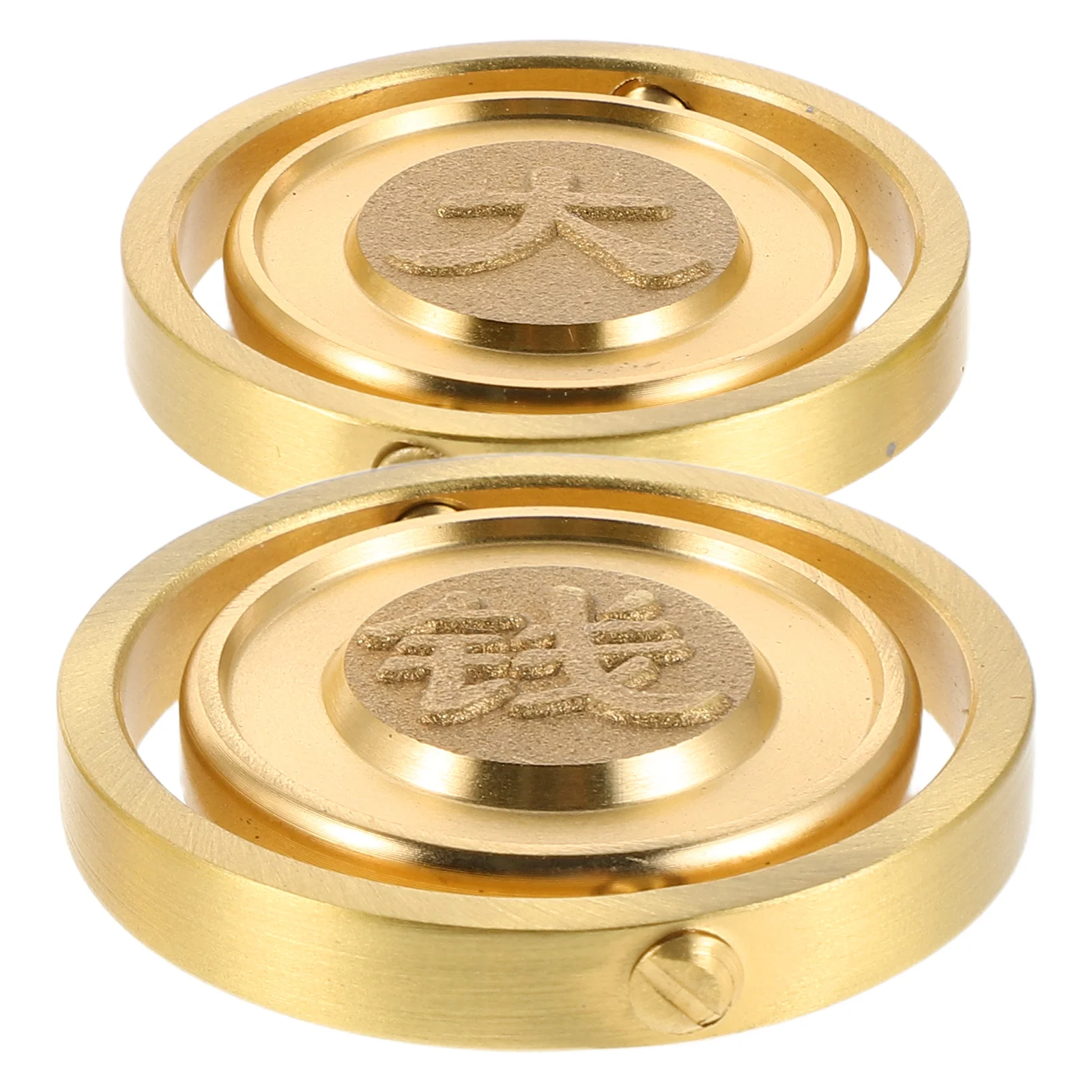 

2pcs Brass Fidget Coin: Premium Smooth Spinning For Anxiety Relief Compact Metal Desk Accessory Office Worker Stress Relief