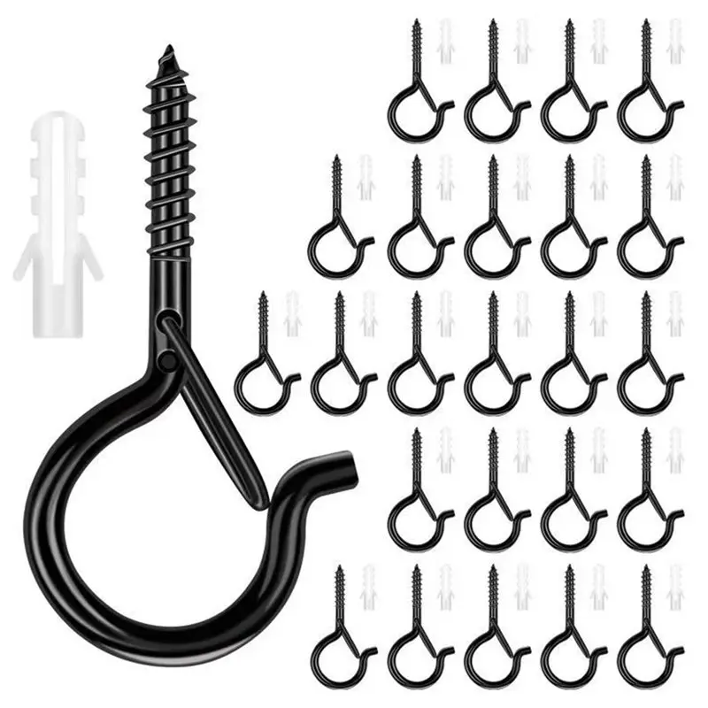 AB46-25Pcs Spiral Hook For Hanging Plants Outdoor String Light Hook