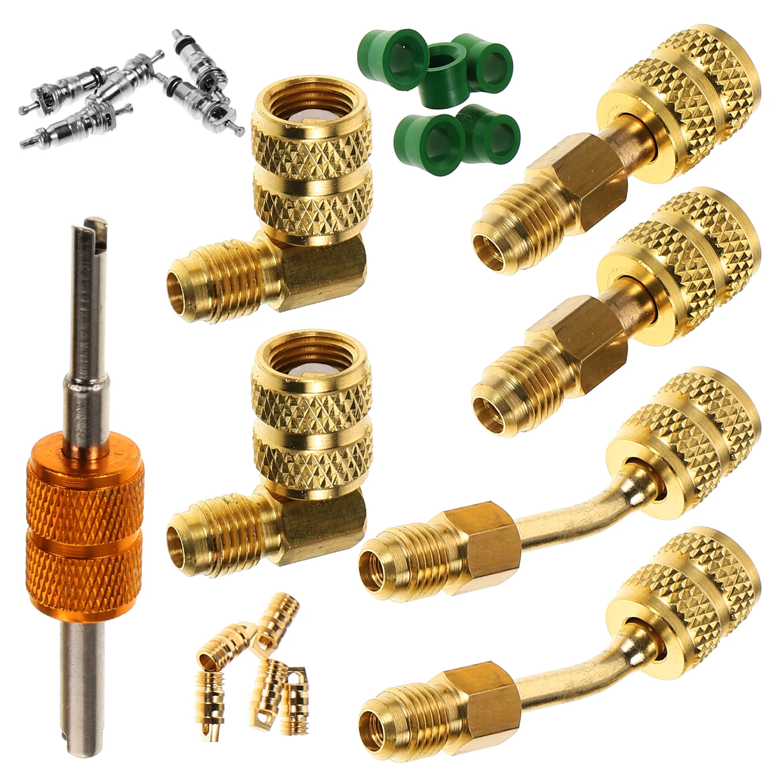 

1 set Air Conditioning System Connector Set Car Joint Core Remover Hvac Adapter Refrigerant Valve Fittings Tools