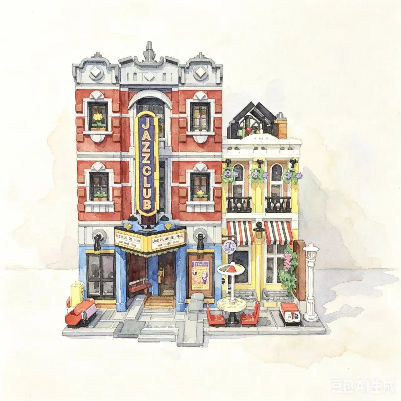 2899pcs Hot Toy Creating Jazz Club Pizzeria Shop 56888 Building Blocks Model Modular Street View Toy For Birthday Christmas Gift