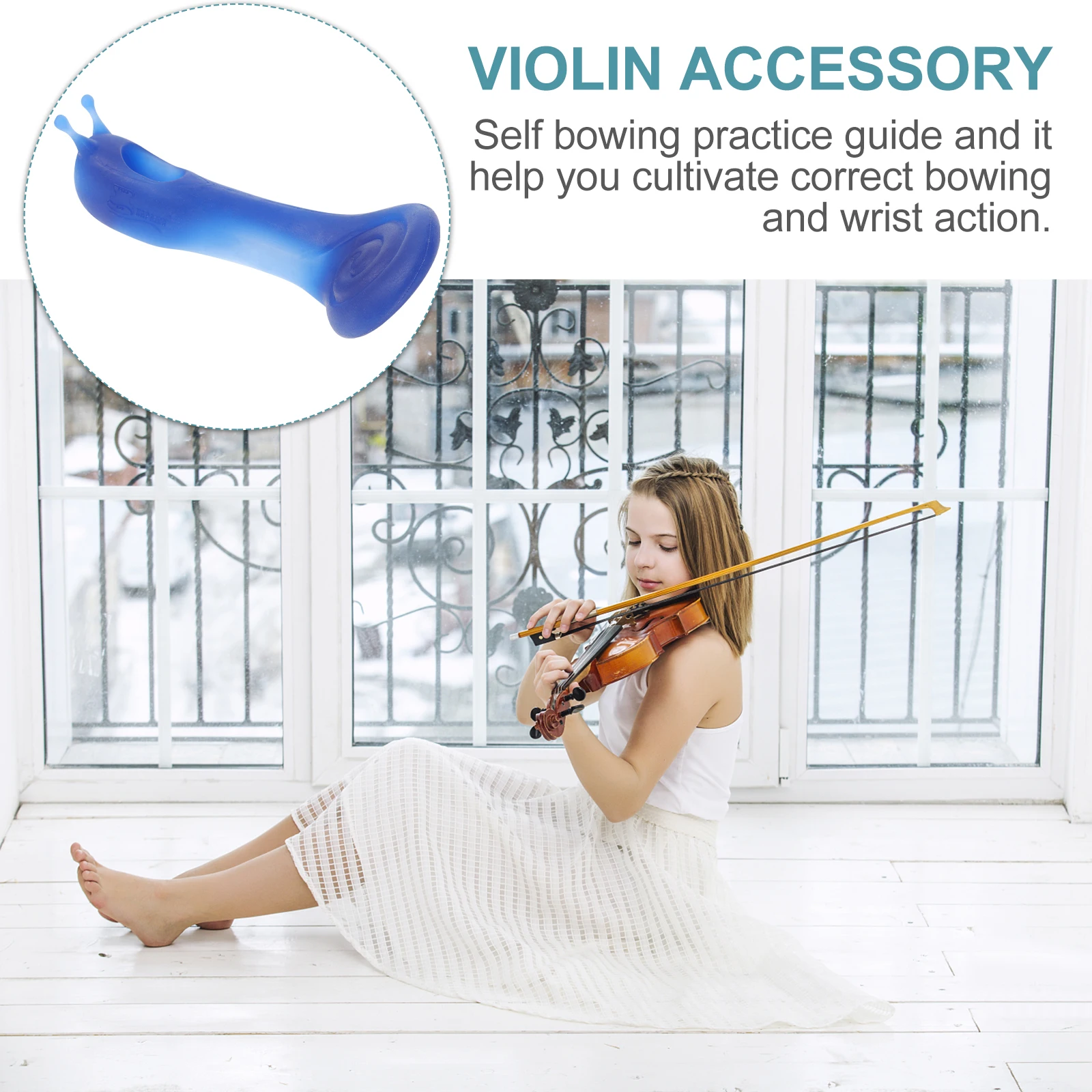 

Silicone Violin Bow Holder Corrector Durable Portable Practice Guide for Beginners Adjustable Straightener Accessory Musical