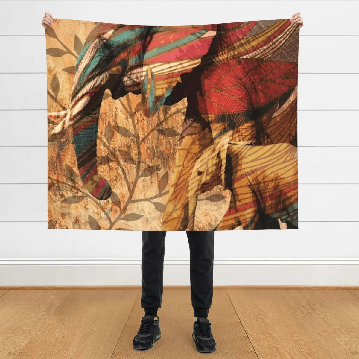 

Elephants African Patterned Elephant Design Throw Blanket Extra Large Throw Blankets For Baby Moving Blankets