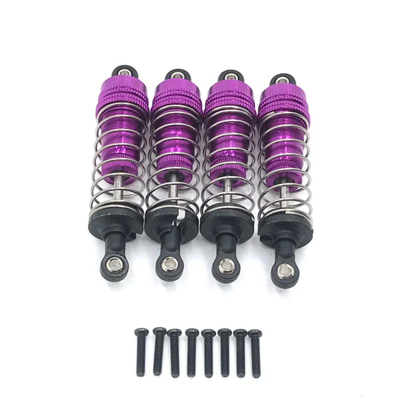 Amortisseur en métal 12 pièces pour Wltoys 124019 124018 144001   Accessoires de mise à niveau de pièces de rechange de voiture RC, violet-[A68T]