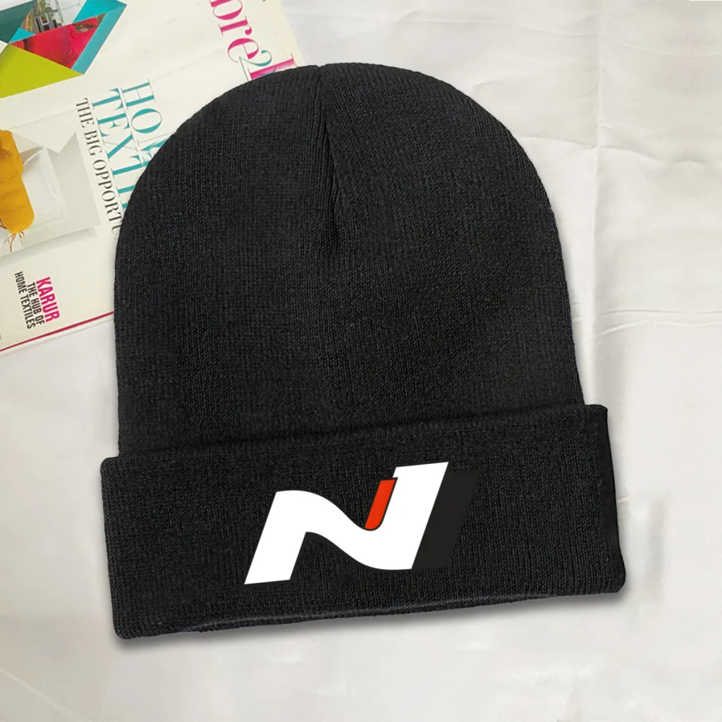 Casual-Hyundai N  Beanie Knitted Hat   Winter Warm Outdoor Cap For Male Women