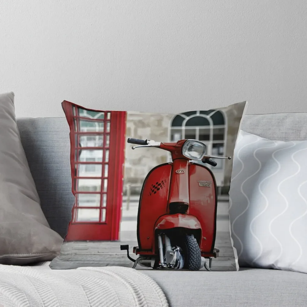 Italian Red Lambretta GP Scooter Throw Pillow Sofa Cushions Cover Cushion Child Decorative Cover For Living Room bed pillows