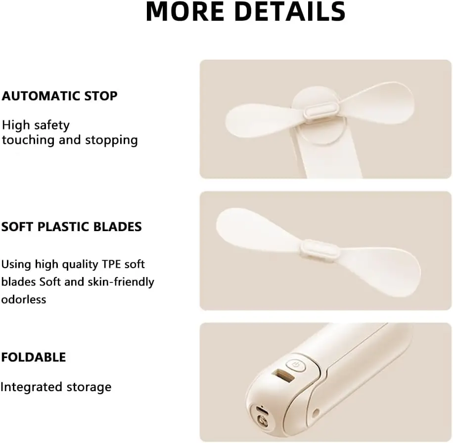 مروحة صغيرة محمولة 4 في 1 متعددة الوظائف USB قابلة للشحن مروحة جيب صغيرة مع بنك الطاقة مصباح يدوي حامل الهاتف الخليوي المحمولة