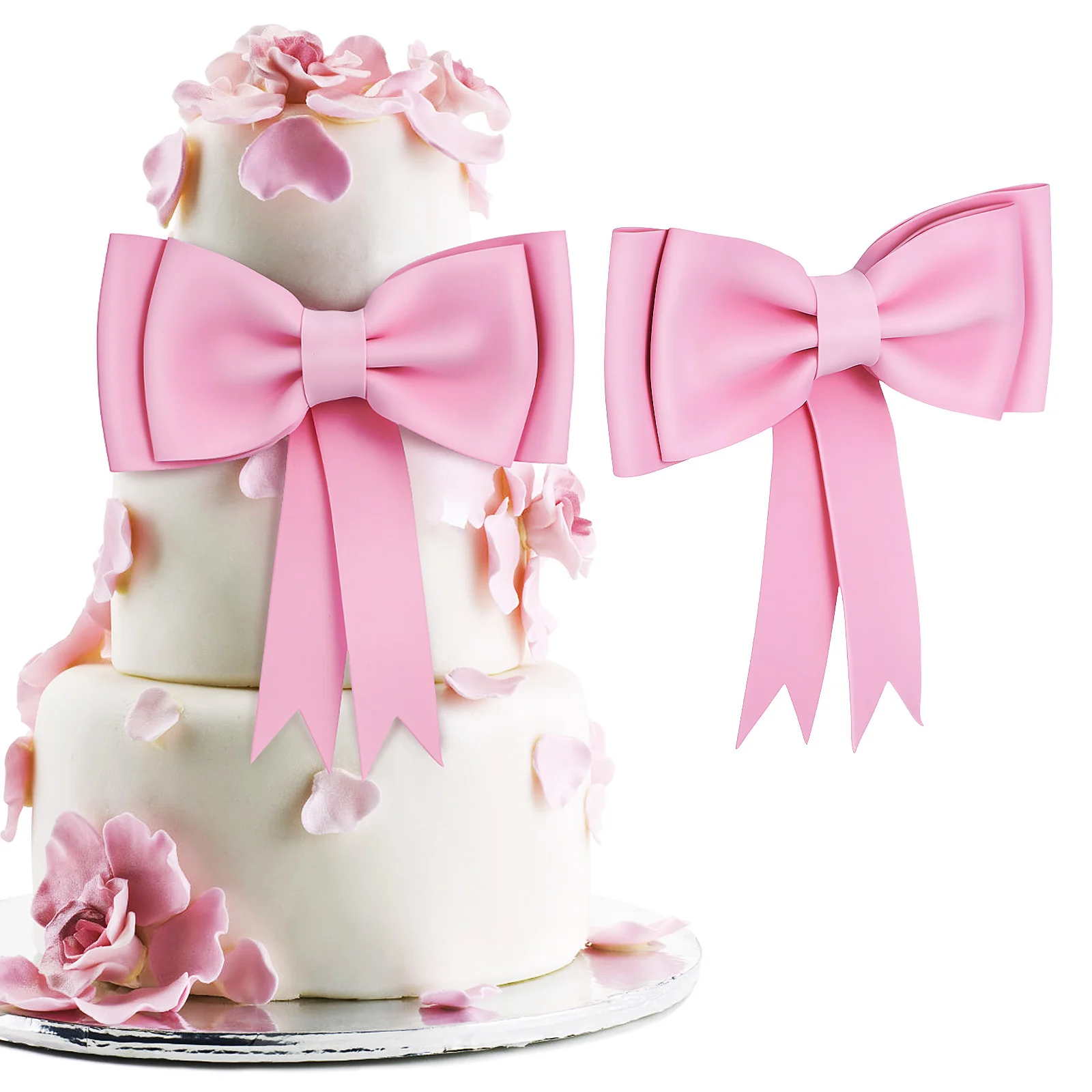 

2 Pcs Large Bow Decor Cake Decorations Birthday Wedding Large EVA Toppers Reusable Bow Birthday Cake Topper Princess Cupcake