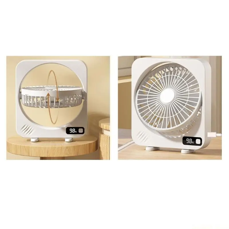 D0AB 1200mAh Battery Operated Fan for Dorms and Workspaces Rechargeable Desktop Fan