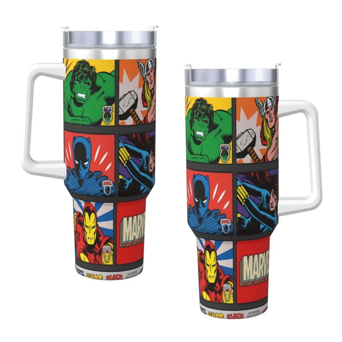 

The Avengers Marvel Tumbler Hot Drinks Water Bottle Leakproof Stainless Steel Thermal Cups Custom DIY Beach Mugs Cup