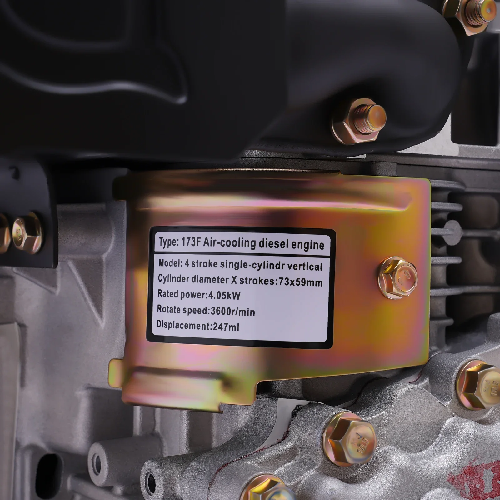 Moteur Diesel monocylindre 247CC 4 temps pour petites machines agricoles