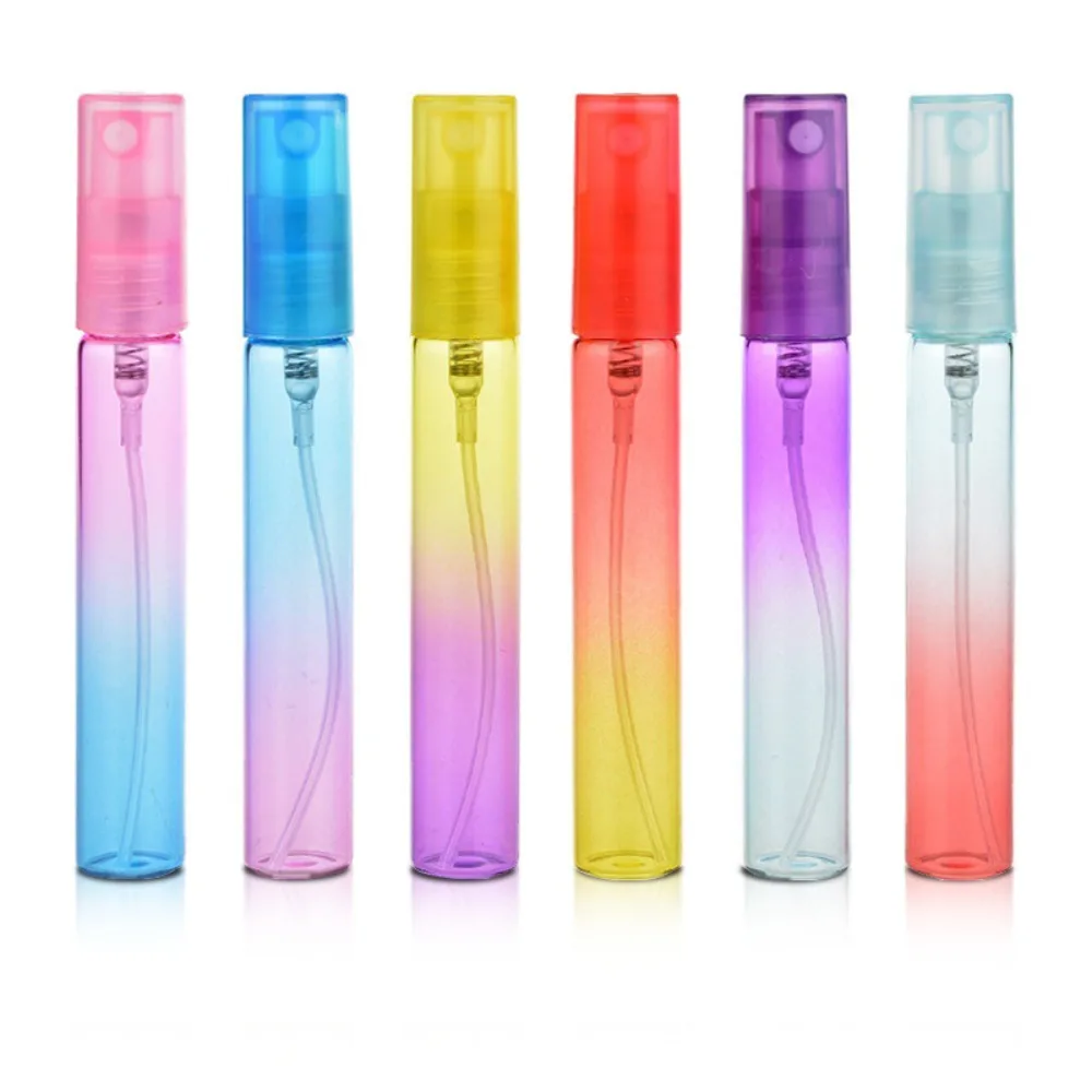 6PCS 8ML Perfume Atomizer Bottles Colorful Leak Proof Perfume Sprayer Plastic Vials Thin Glass Water Spray Bottle For Travel