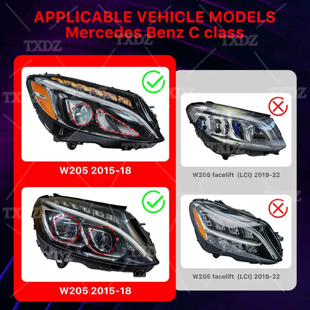 Upgrade RGB DRL LED Boards For 2015-2018 Mercedes W205 C Class C300 C200 C43 C180 LED Headlight Daytime Running Light Module