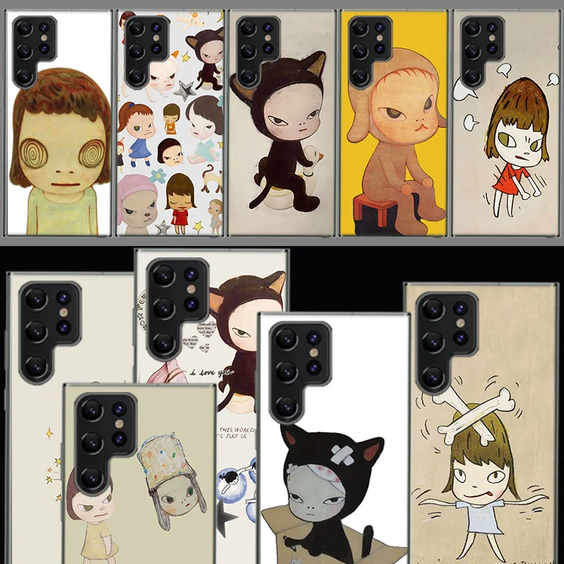 Cute Nara Yoshitomo Art Capa Phone Case For Samsung S26 Ultra S25 Edge Galaxy S23 S21 S20 S24 FE S22 S10 Plus Cover Clear TPU Sh