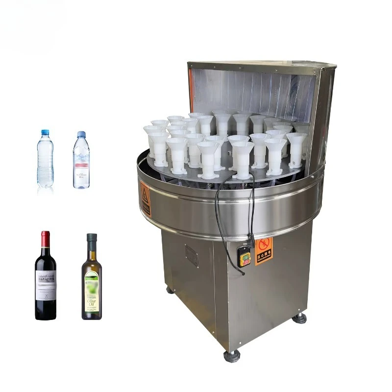 Semi-automatic 32-head bottle washer rotating wine pet recycling glass bottle washing machine