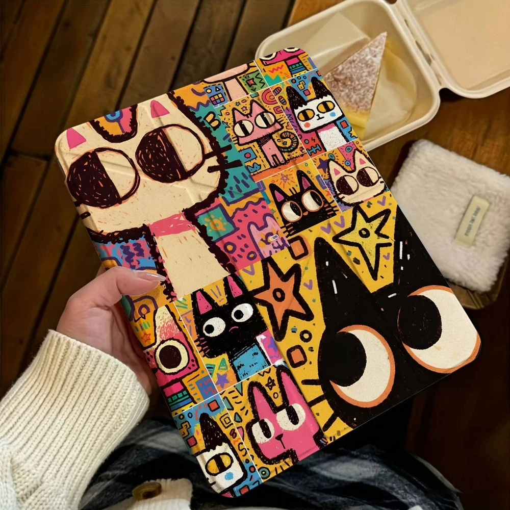 capa-protetora-para-tablet-samsung-galaxy-tab-a8-a9-a11-s6-s7-s8-s9-s10-fe-plus-lite-com-design-de-gatos-fofos-e-motivos-de-grafite-e-compartimento-para-caneta