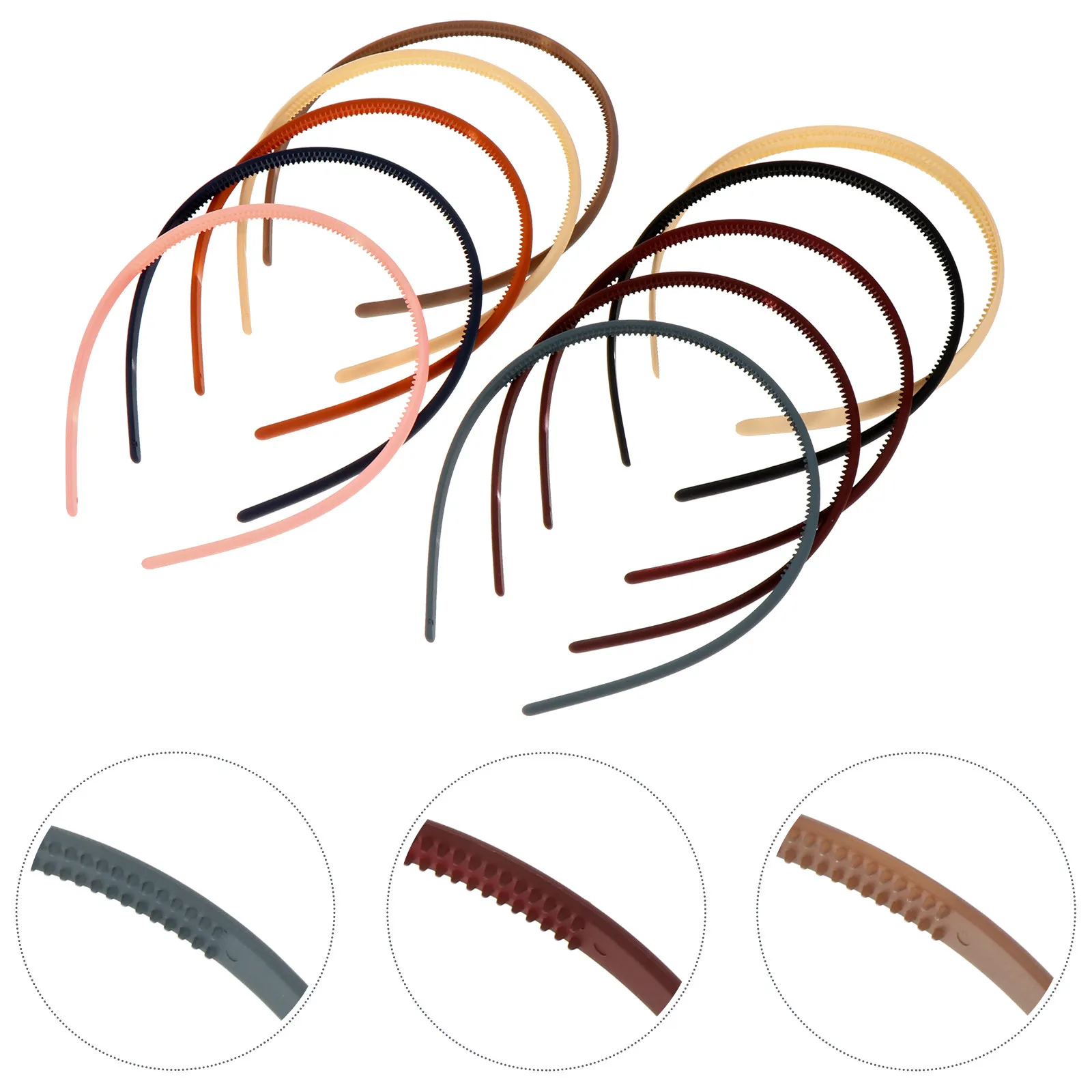 

10Pcs Candy Color Hairbands Plastic Headbands Teeth Non-Slip Fashion Hair Band for Women Teens Stylish Plain Hoop