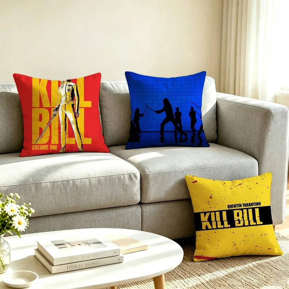 K-Kill Bill Action Movie  Square Double-Sided printed Pillow Case Bedroom Bedside Pillow Sofa Cushion Cover