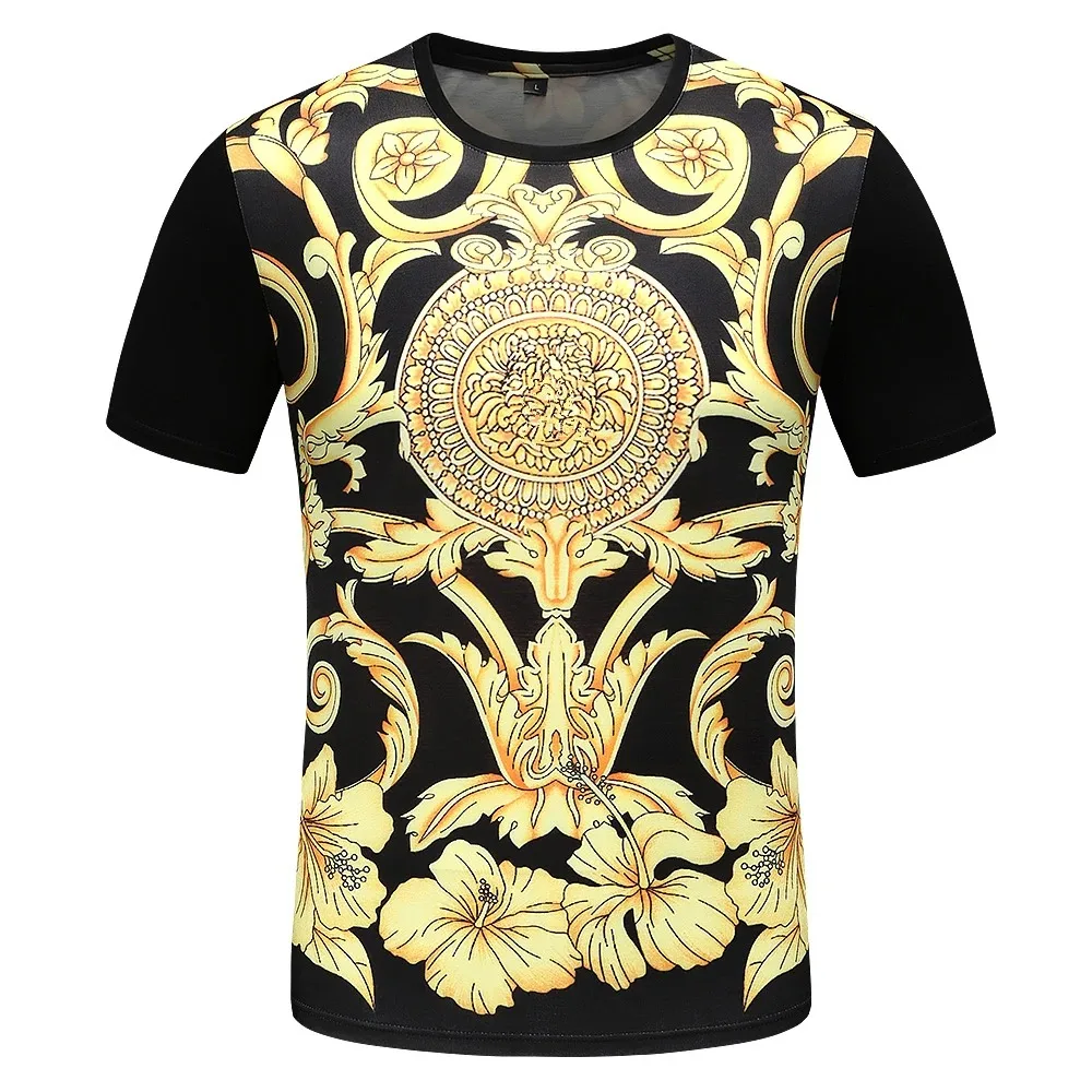 Camiseta con estampado 3D para hombre, camisa de manga corta, de marca de lujo, a la moda, para adultos, novedad de 2024