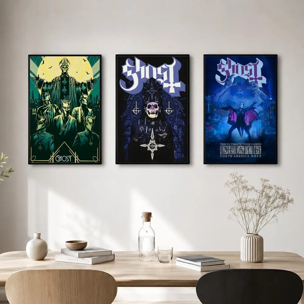 Ghost band ethereal G-Ghost Poster Self-adhesive Art Waterproof Paper Sticker Coffee House Bar Room Wall Decor