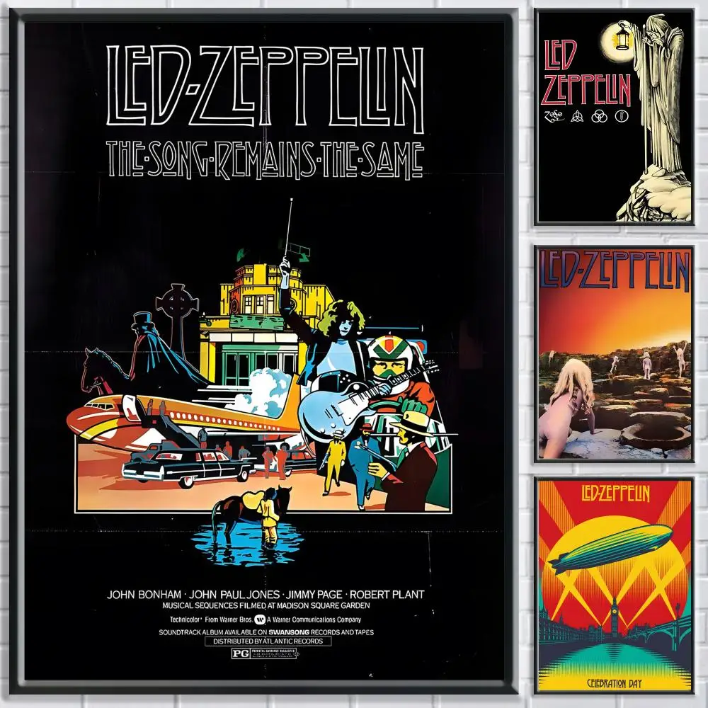 ملصق Band L-Led Z-Zeppelin عالي الدقة ذاتي اللصق مقاوم للماء مثالي للمنزل والمكتب وغرفة النوم هدية رائعة #1